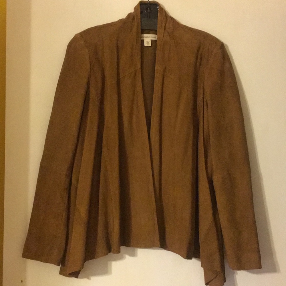 Brown suede drape jacket